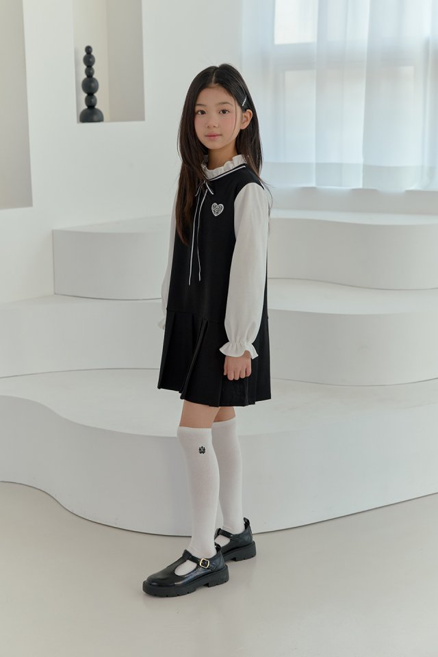 Boomjunior - Korean Junior Fashion - #childofig - Ribbon Shirring One-piece - 9