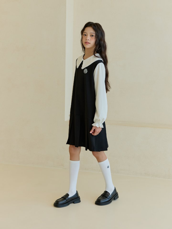 Boomjunior - Korean Junior Fashion - #childofig - Lace Collar One-piece - 7