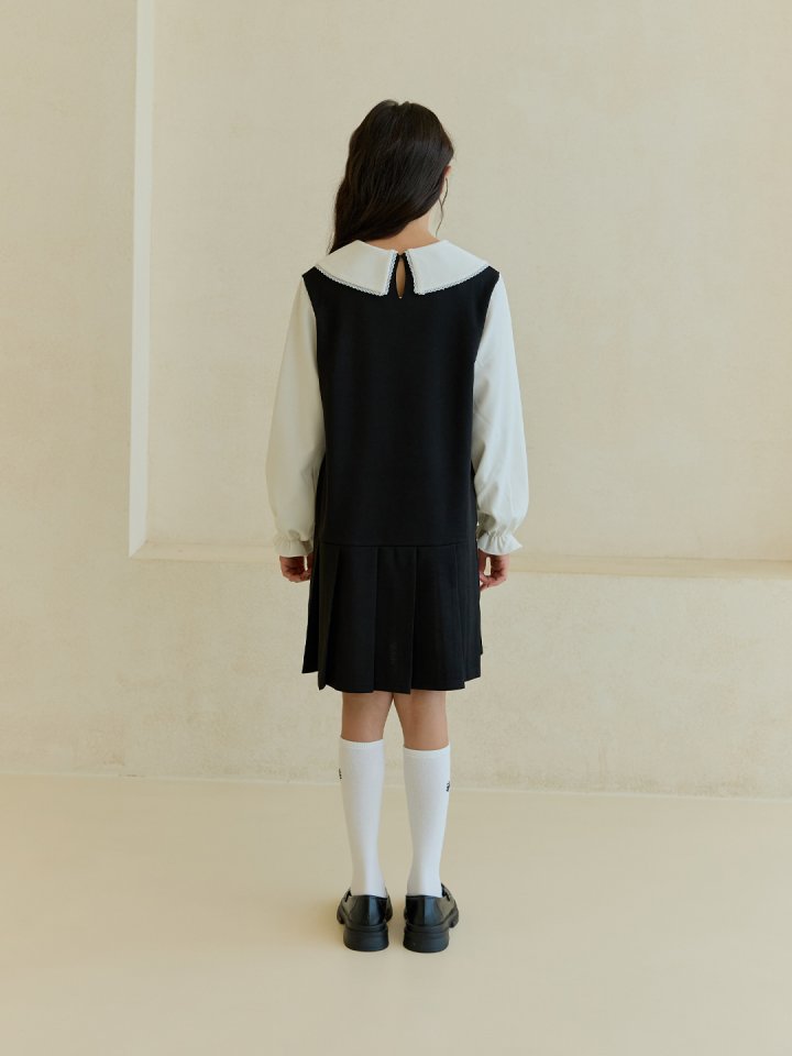 Boomjunior - Korean Junior Fashion - #childofig - Lace Collar One-piece - 8