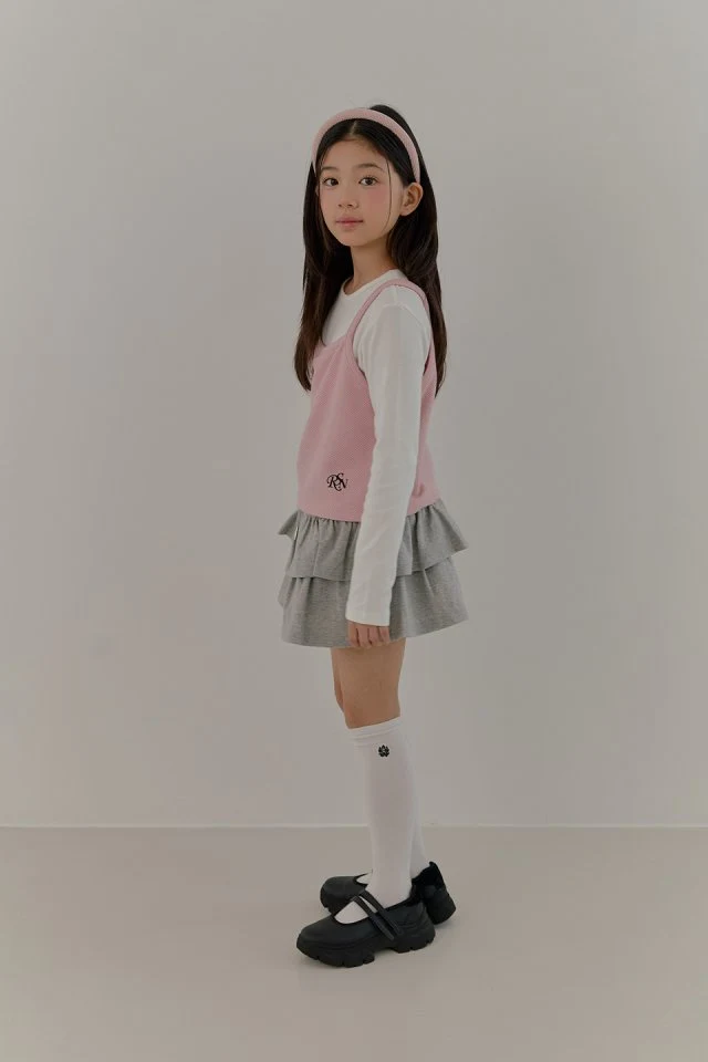 Boomjunior - Korean Junior Fashion - #childofig - Girl Crop Bustier Set - 4