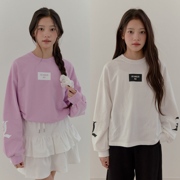 Boomjunior - Korean Junior Fashion - #childofig - Angel Boxy Fit Sleeve Print Tee