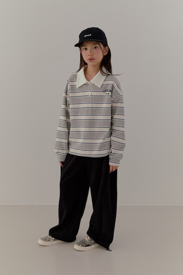 Boomjunior - Korean Junior Fashion - #designkidswear - Spring Stripe Collar Tee - 7