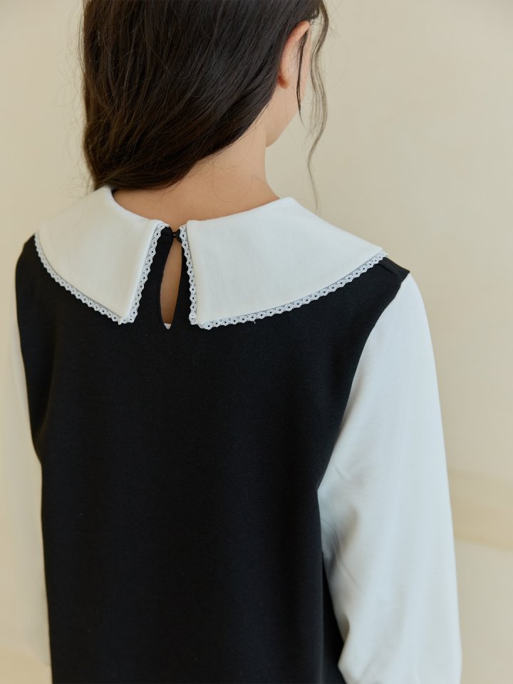 Boomjunior - Korean Junior Fashion - #discoveringself - Lace Collar One-piece - 11