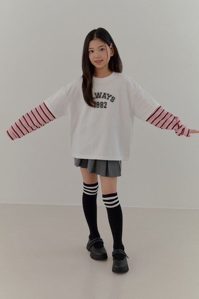 Boomjunior - Korean Junior Fashion - #discoveringself - Candy Short Sleeve Layered Tee - 6