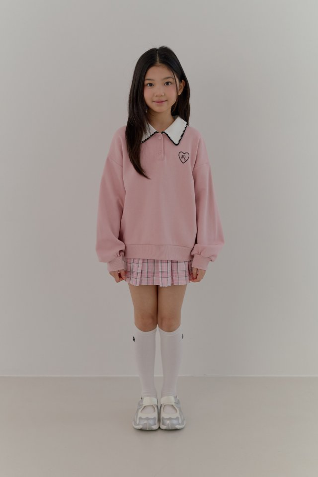 Boomjunior - Korean Junior Fashion - #fashionkids - Heart Collar Sweatshirt - 10