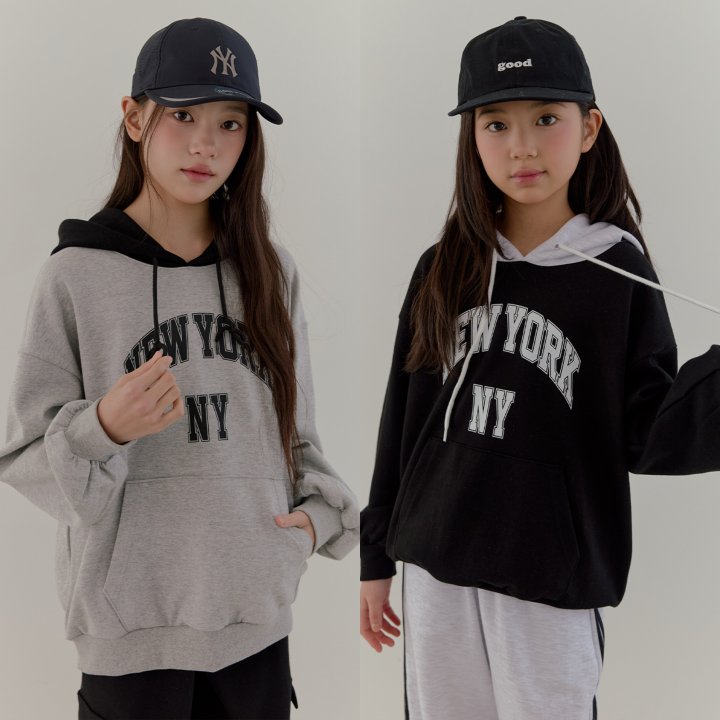 Boomjunior - Korean Junior Fashion - #fashionkids - NY Color Block Hoodie