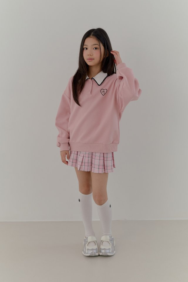 Boomjunior - Korean Junior Fashion - #kidsshorts - Heart Collar Sweatshirt - 11