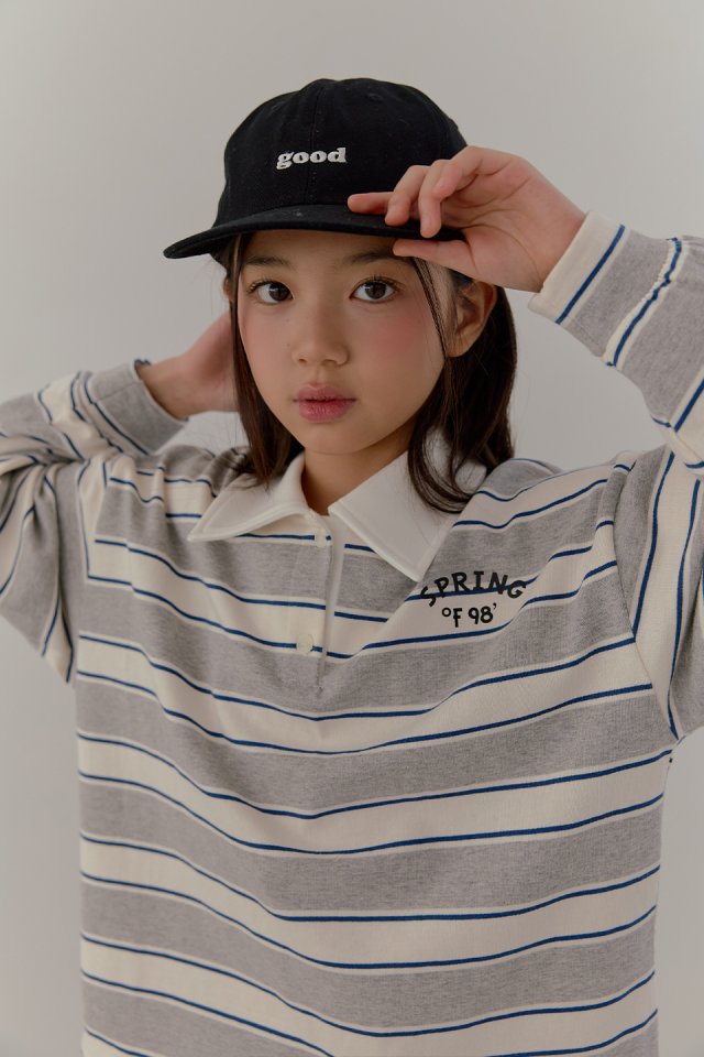 Boomjunior - Korean Junior Fashion - #kidsshorts - Spring Stripe Collar Tee - 10