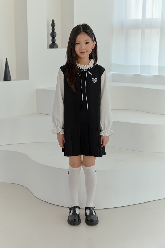 Boomjunior - Korean Junior Fashion - #kidsstore - Ribbon Shirring One-piece