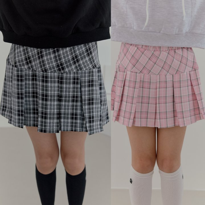 Boomjunior - Korean Junior Fashion - #kidsstore - School Check Skirt
