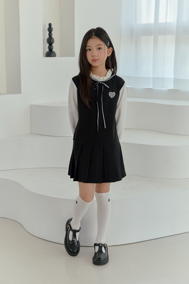 Boomjunior - Korean Junior Fashion - #kidzfashiontrend - Ribbon Shirring One-piece - 2