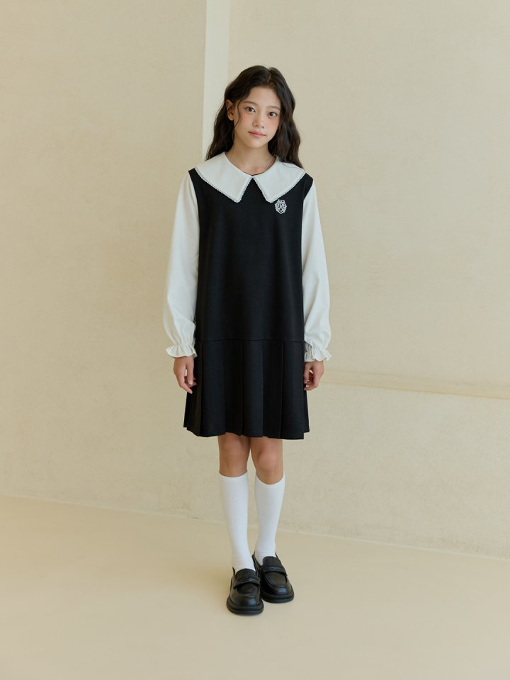 Boomjunior - Korean Junior Fashion - #kidzfashiontrend - Lace Collar One-piece