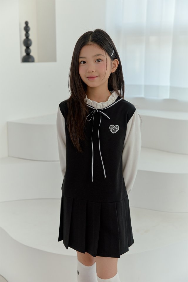 Boomjunior - Korean Junior Fashion - #Kfashion4kids - Ribbon Shirring One-piece - 4