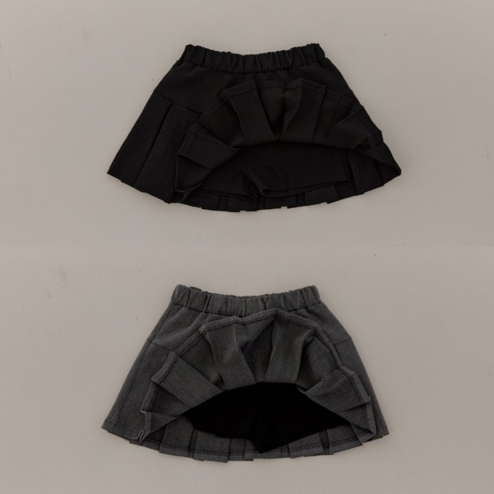 Boomjunior - Korean Junior Fashion - #littlefashionista - Pleated Solid Skirt - 3