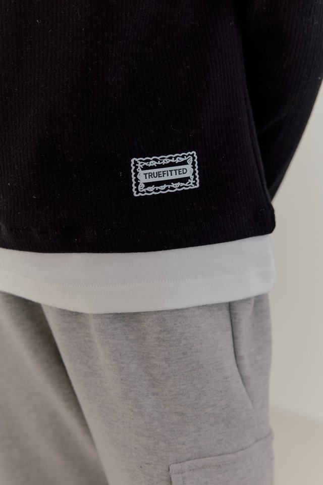 Boomjunior - Korean Junior Fashion - #magicofchildhood - Camel Rib Stretch Layered Tee - 10