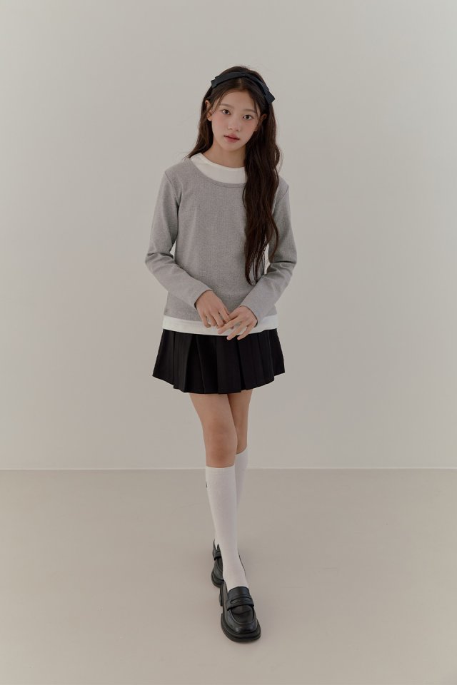 Boomjunior - Korean Junior Fashion - #littlefashionista - Pleated Solid Skirt - 4