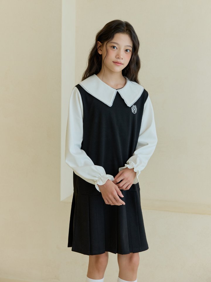 Boomjunior - Korean Junior Fashion - #minifashionista - Lace Collar One-piece - 5