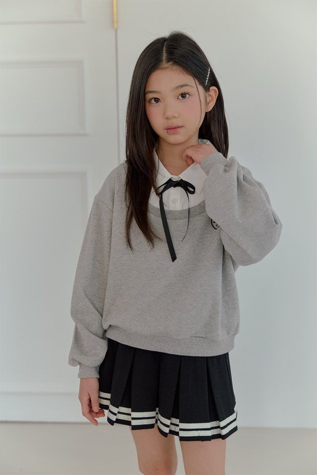 Boomjunior - Korean Junior Fashion - #prettylittlegirls - Amy Ribbon Layered Shirt - 5