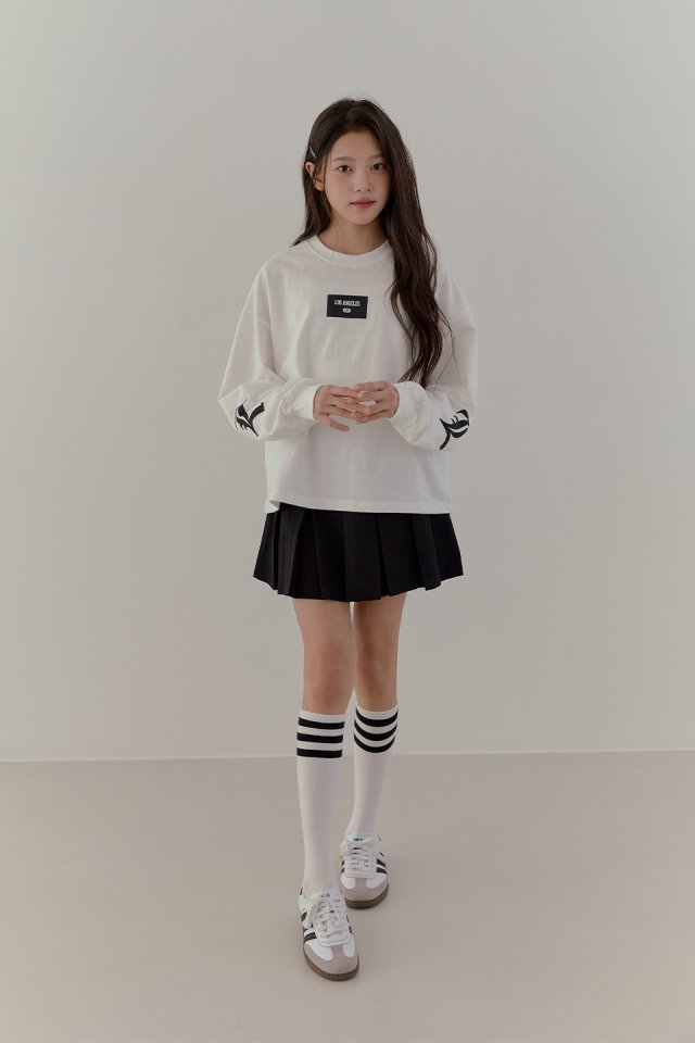 Boomjunior - Korean Junior Fashion - #stylishchildhood - Pleated Solid Skirt - 9