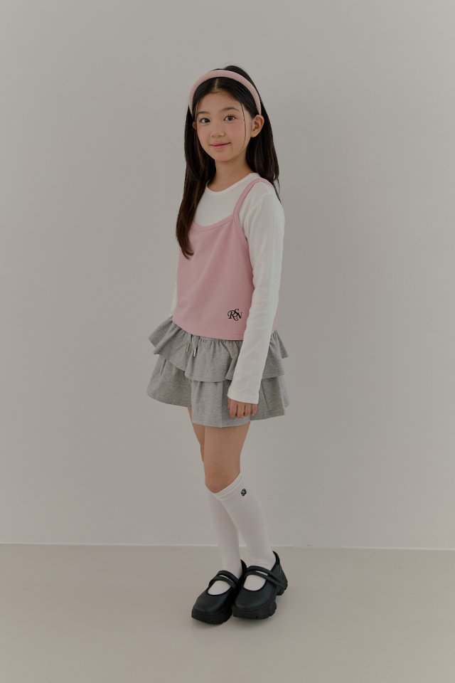 Boomjunior - Korean Junior Fashion - #stylishchildhood - Tiered Shirring Skirt - 7