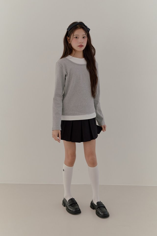 Boomjunior - Korean Junior Fashion - #todddlerfashion - Pleated Solid Skirt - 7