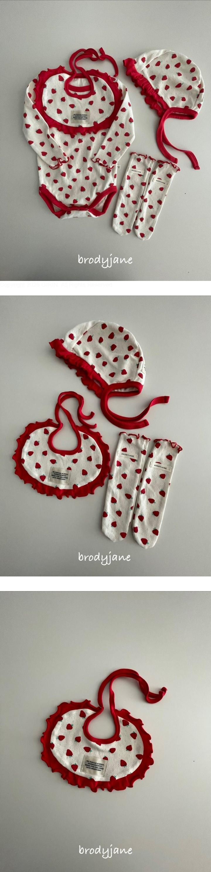 Brody Jane - Korean Baby Fashion - #babyboutique - Eyelet Strawberry Bib