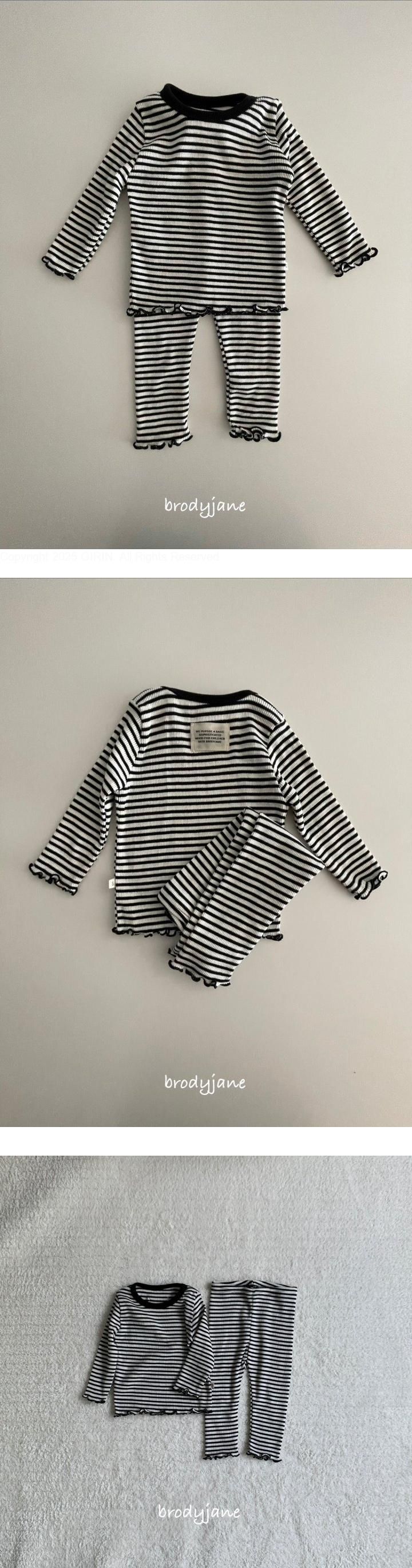 Brody Jane - Korean Baby Fashion - #onlinebabyshop - Mono Stripe Set-up