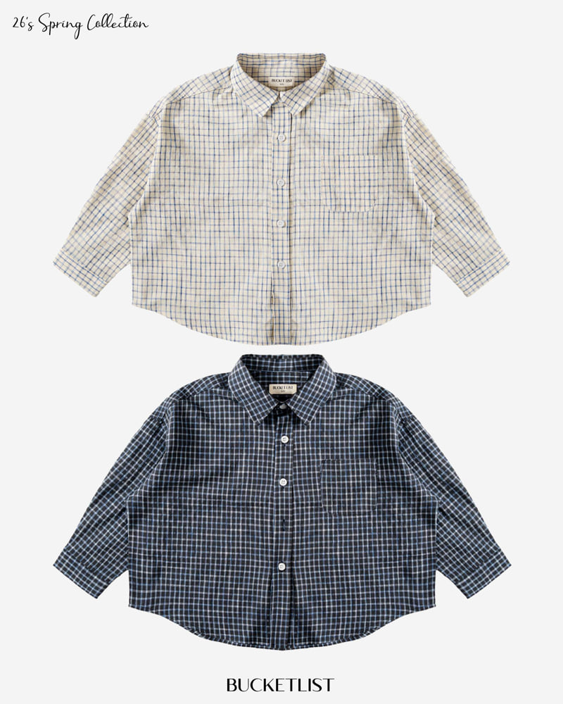Bucket List - Korean Children Fashion - #Kfashion4kids - Crease Check Shirt