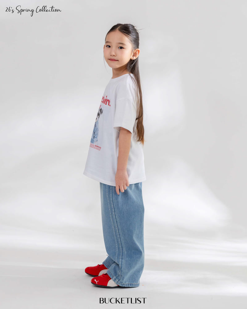 Bucket List - Korean Children Fashion - #Kfashion4kids - Track Brush Denim Pants - 8