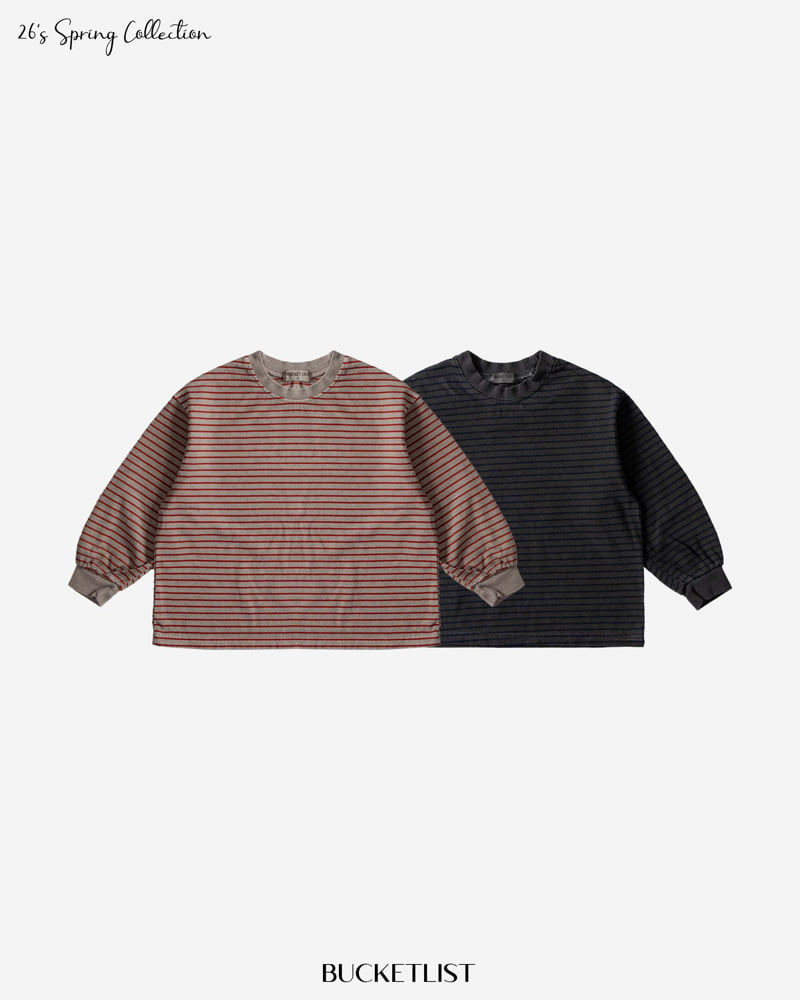 Bucket List - Korean Children Fashion - #childofig - 26 Stripe Pigment Tee - 5