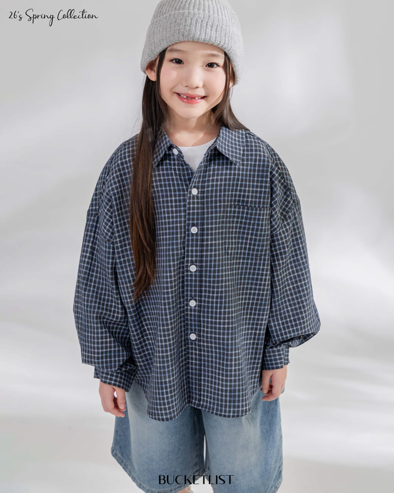 Bucket List - Korean Children Fashion - #childofig - Crease Check Shirt - 6