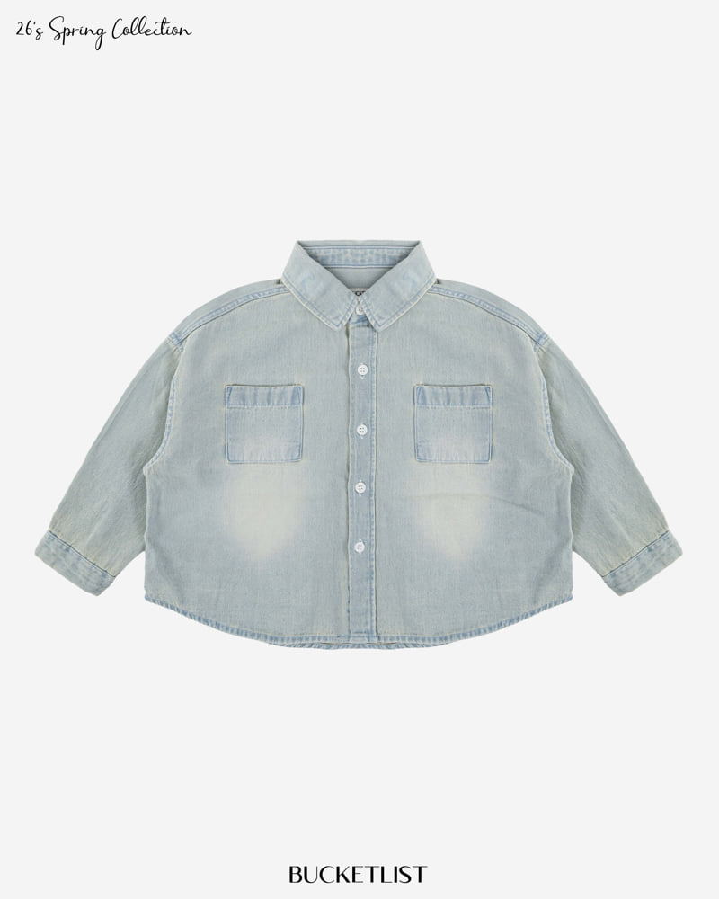 Bucket List - Korean Children Fashion - #childofig - Washed Denim Shirt - 2