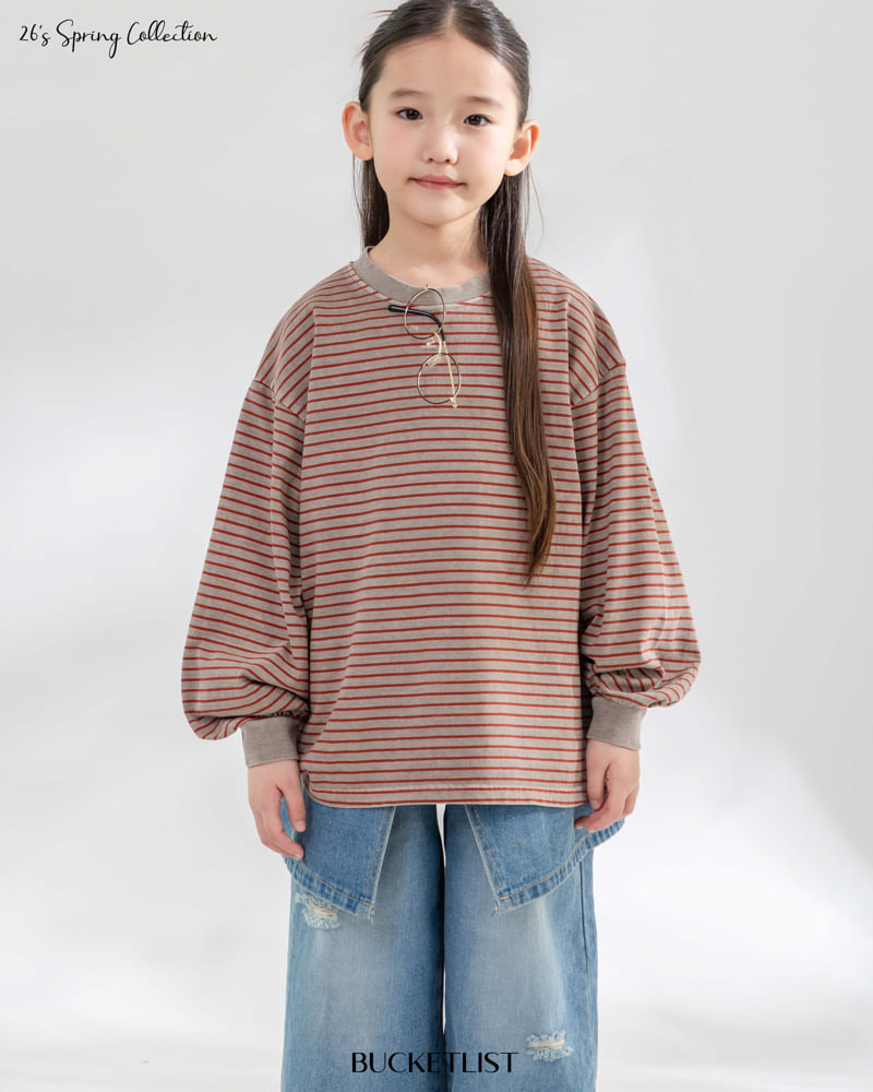 Bucket List - Korean Children Fashion - #childrensboutique - 26 Stripe Pigment Tee - 6