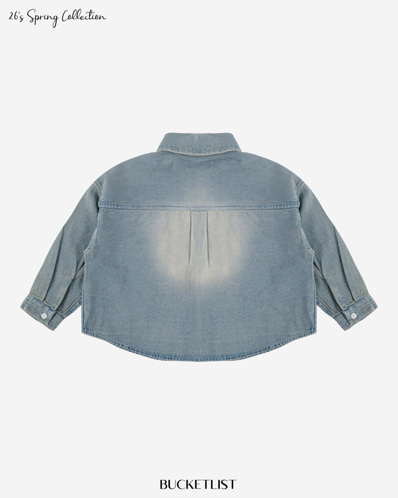 Bucket List - Korean Children Fashion - #childofig - Washed Denim Shirt - 4
