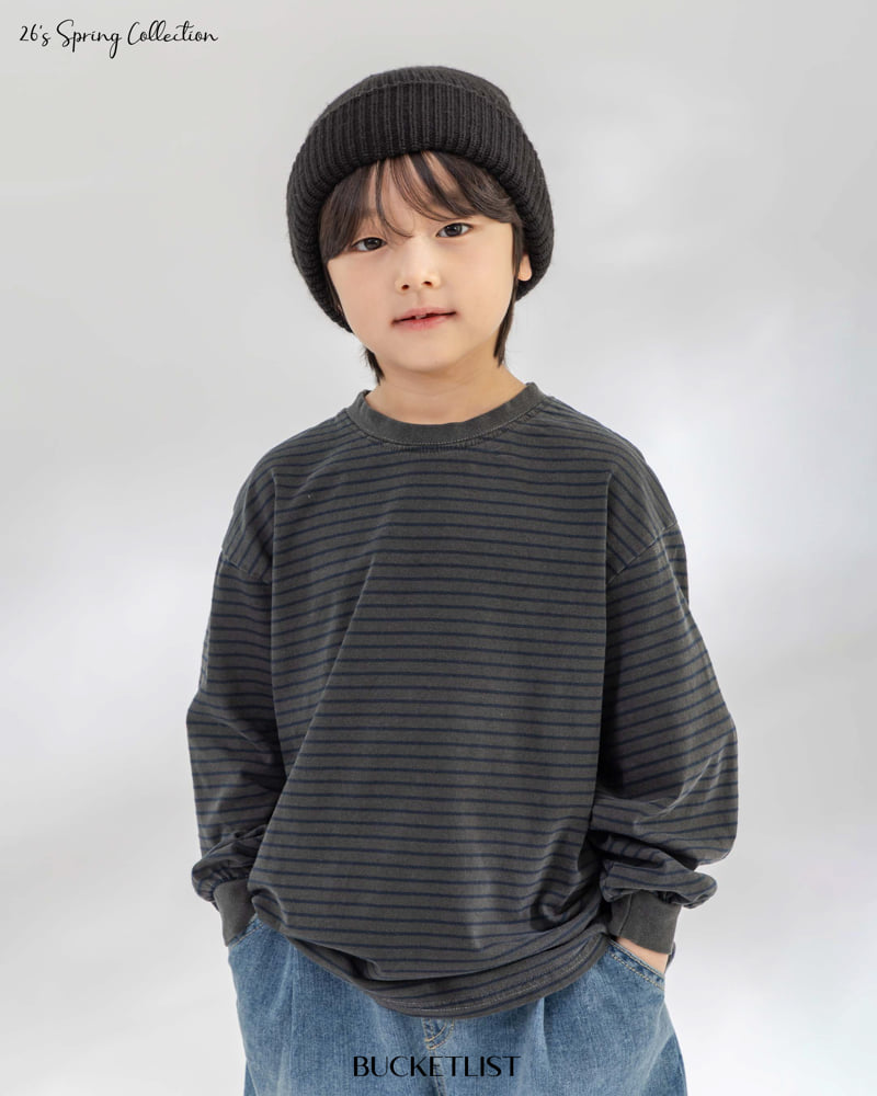 Bucket List - Korean Children Fashion - #designkidswear - 26 Stripe Pigment Tee - 7