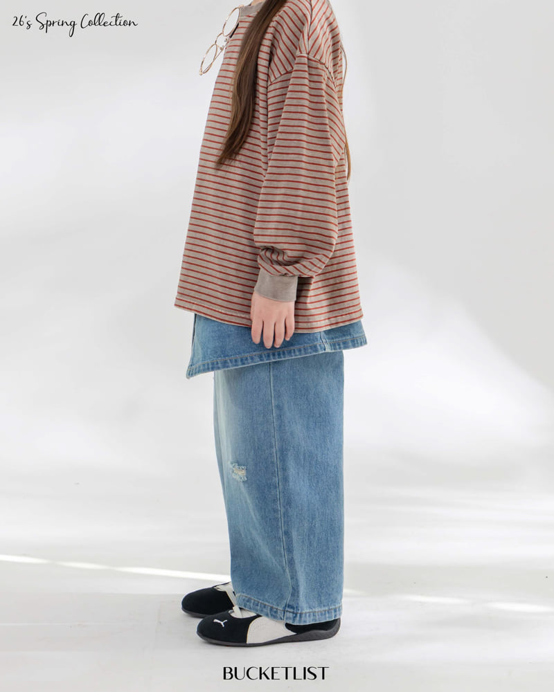 Bucket List - Korean Children Fashion - #designkidswear - Layered Denim Skirt - 12