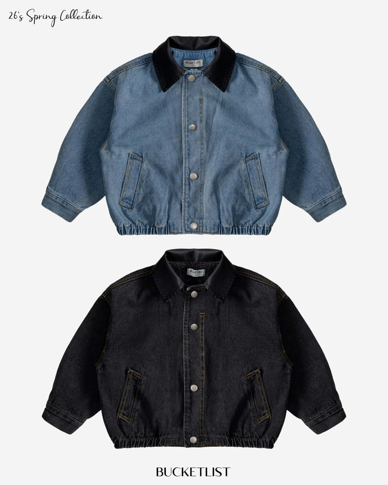Bucket List - Korean Children Fashion - #discoveringself - Denim Blouson Jacket