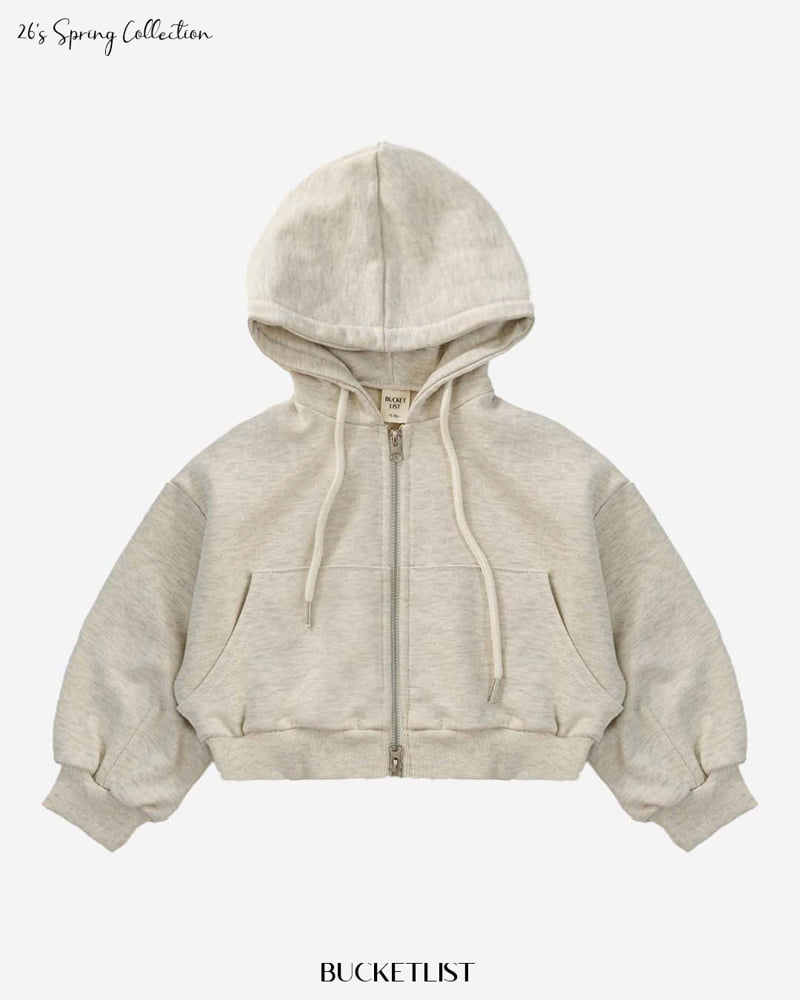 Two-way Crop Hoodie Zip-up by Bucket List for Child - view 2