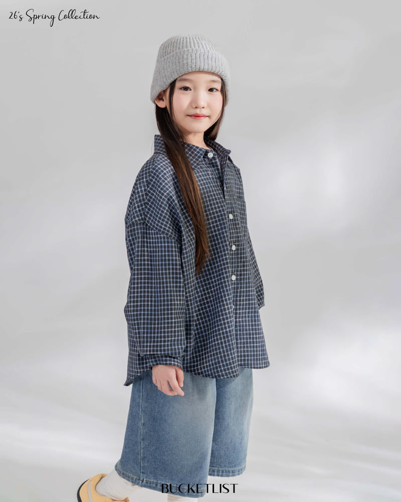 Bucket List - Korean Children Fashion - #kidsshorts - Crease Check Shirt - 12