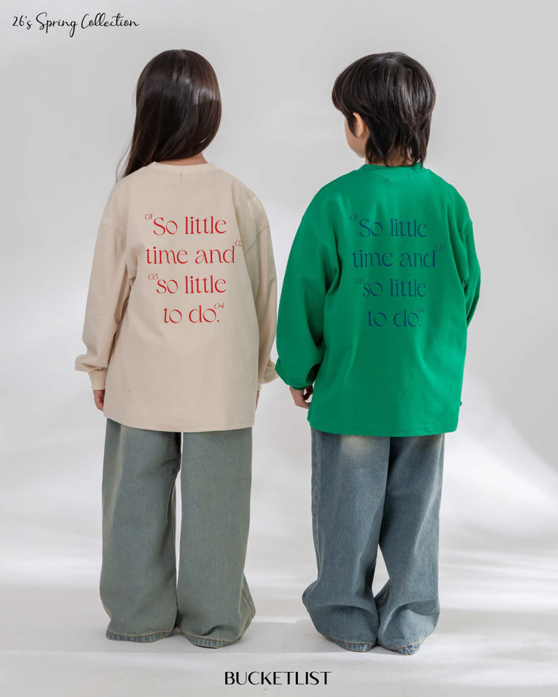 Bucket List - Korean Children Fashion - #kidsshorts - Lettering Long Sleeve Tee - 10