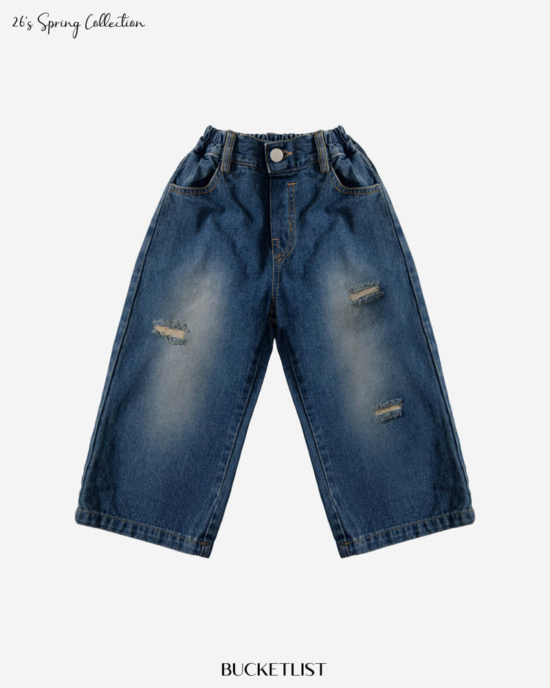 Bucket List - Korean Children Fashion - #kidsshorts - Vintage Denim Pants - 3