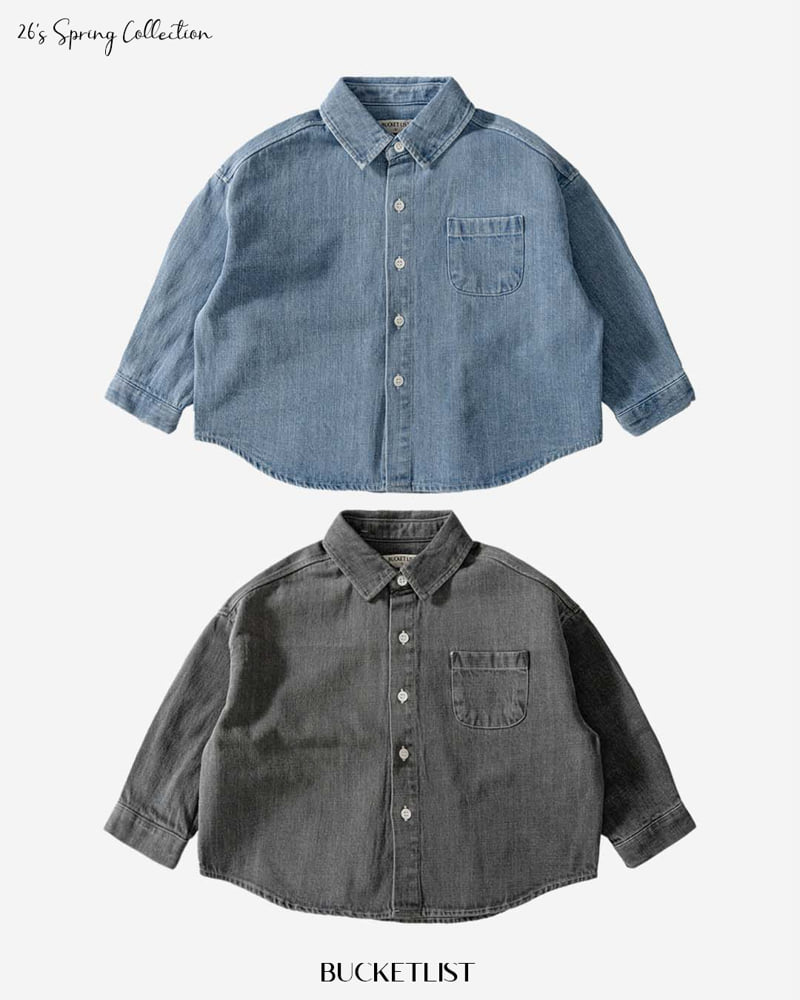 Bucket List - Korean Children Fashion - #kidzfashiontrend - Basic Denim Shirt
