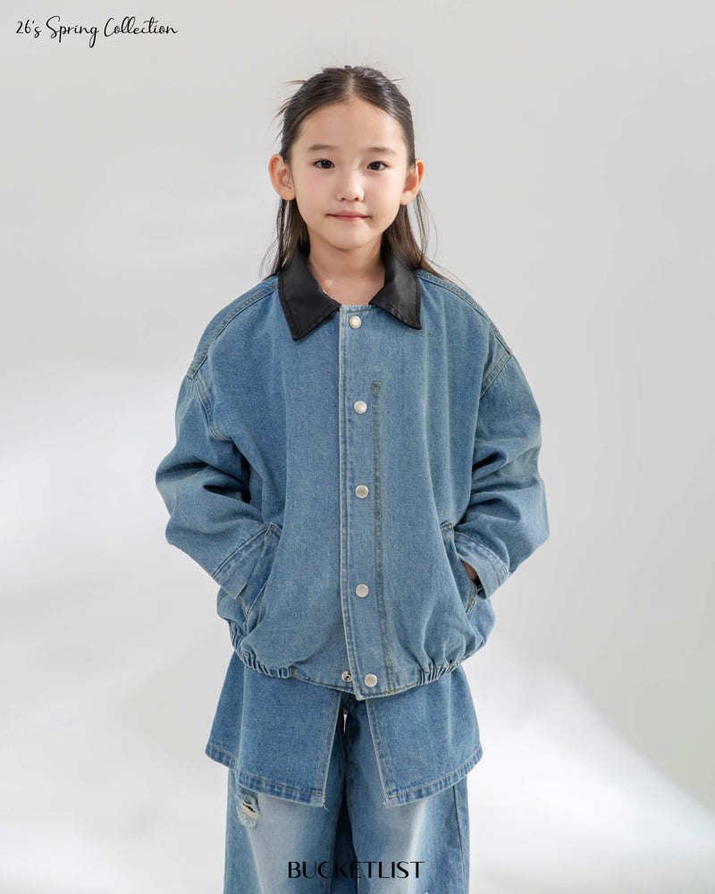 Bucket List - Korean Children Fashion - #littlefashionista - Denim Blouson Jacket - 7