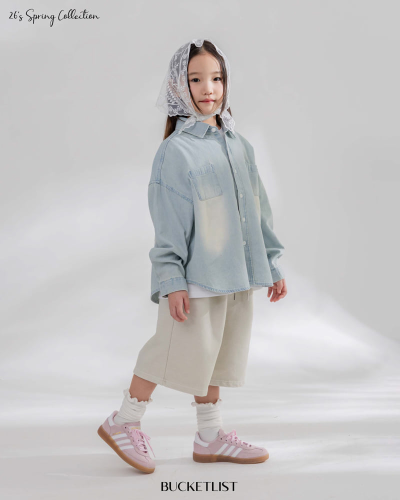 Bucket List - Korean Children Fashion - #littlefashionista - Washed Denim Shirt - 12