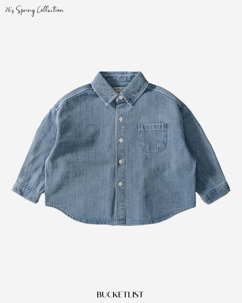 Bucket List - Korean Children Fashion - #littlefashionista - Basic Denim Shirt - 3