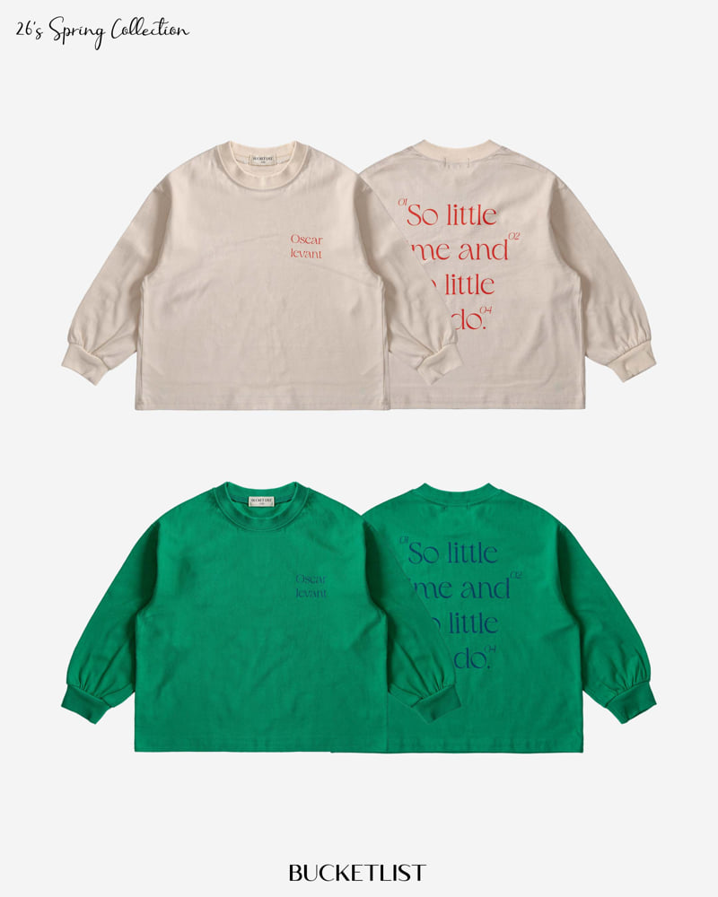 Bucket List - Korean Children Fashion - #magicofchildhood - Lettering Long Sleeve Tee