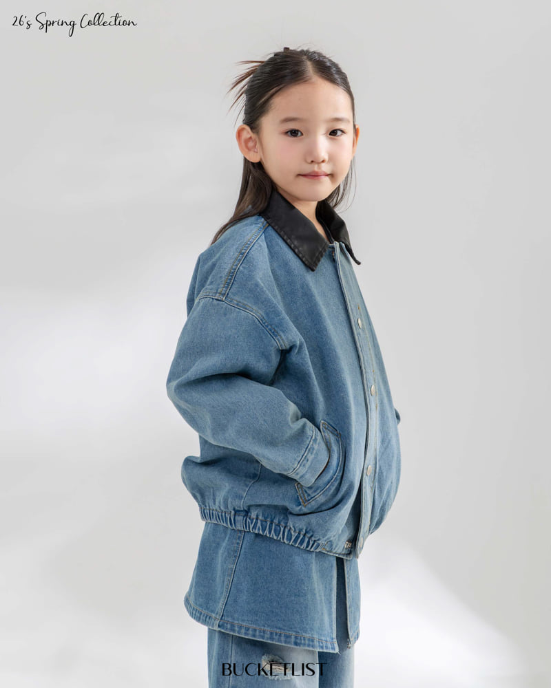 Bucket List - Korean Children Fashion - #minifashionista - Denim Blouson Jacket - 9