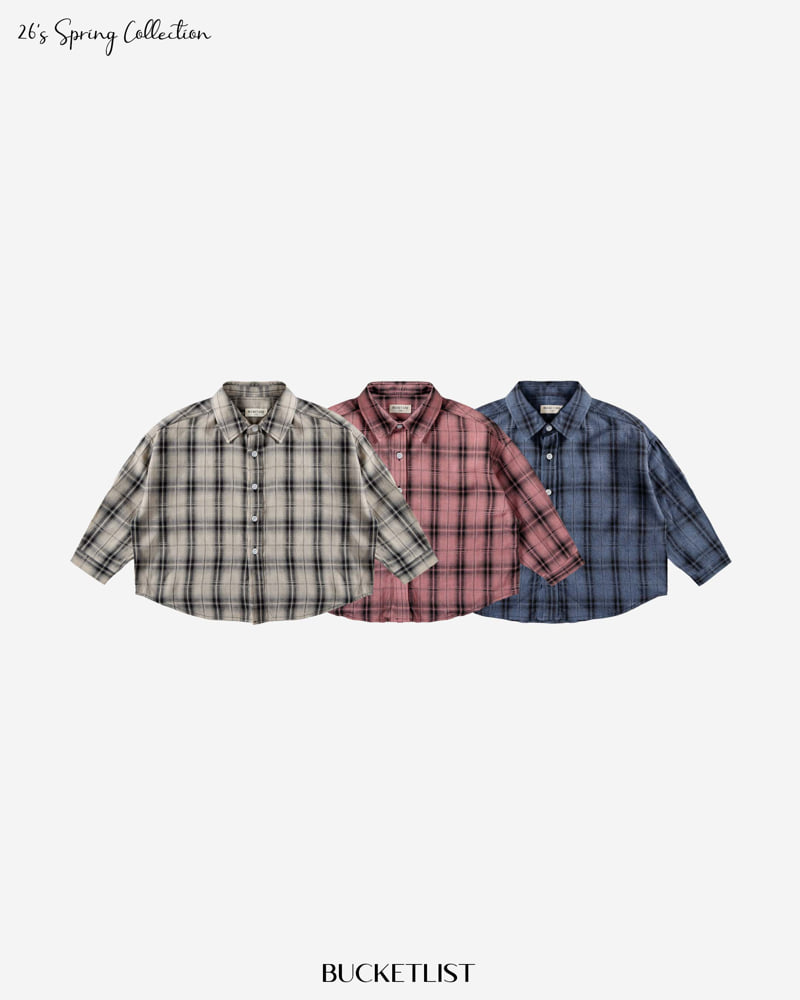 Bucket List - Korean Children Fashion - #minifashionista - 26 Dyed Check Shirt - 6