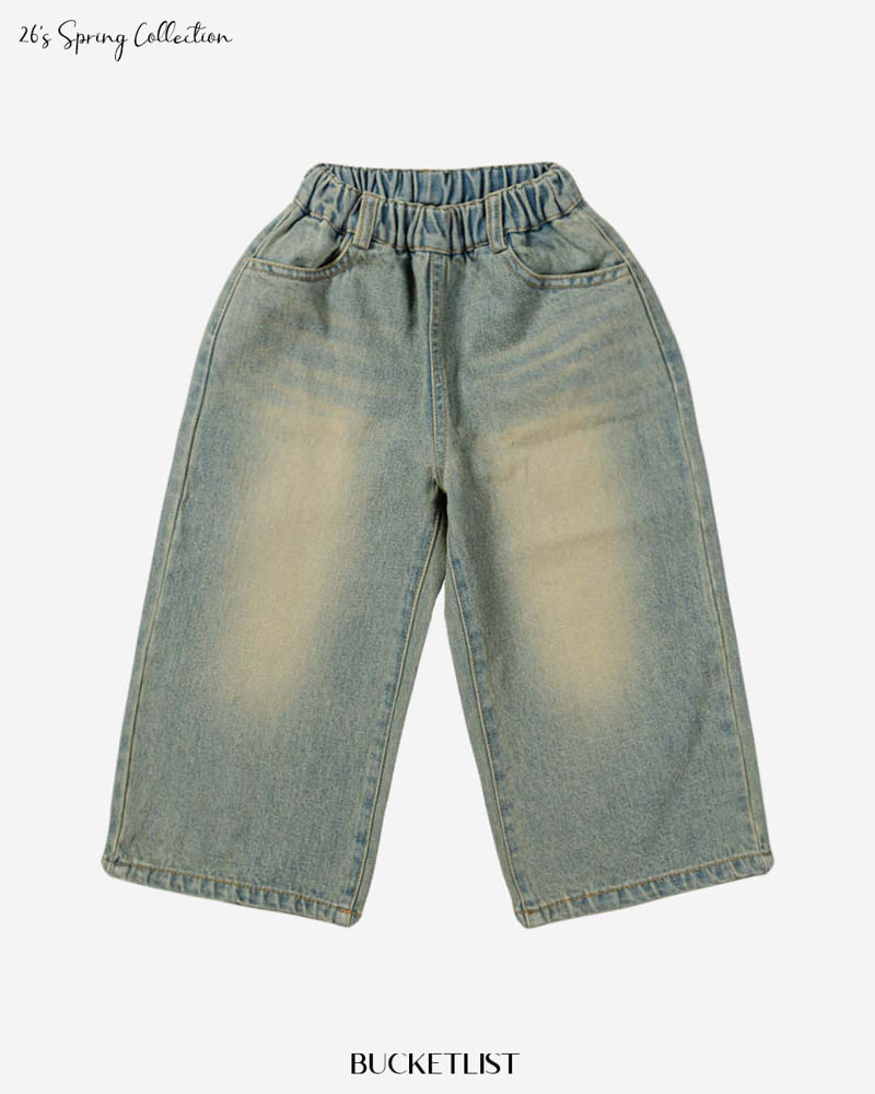 Bucket List - Korean Children Fashion - #minifashionista - Cat Brush Denim Pants - 3