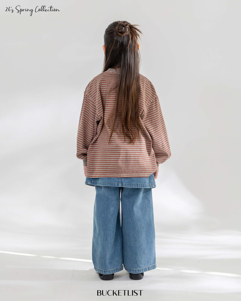 Bucket List - Korean Children Fashion - #minifashionista - Layered Denim Skirt - 5